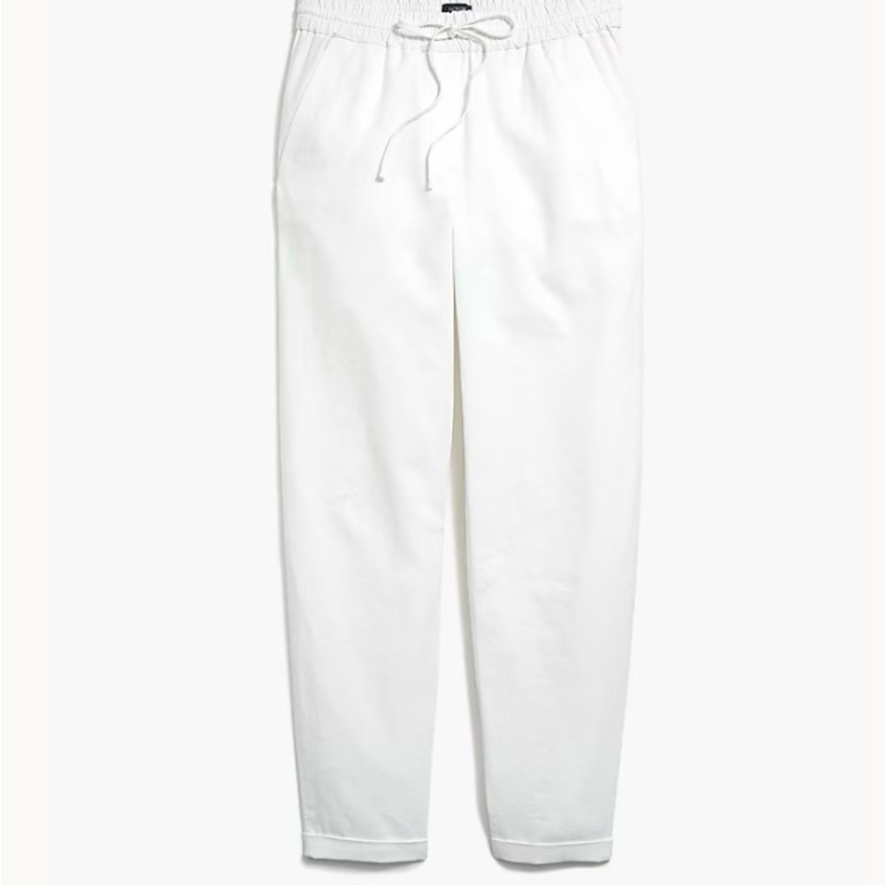 J Crew Linen-cotton drawstring pants